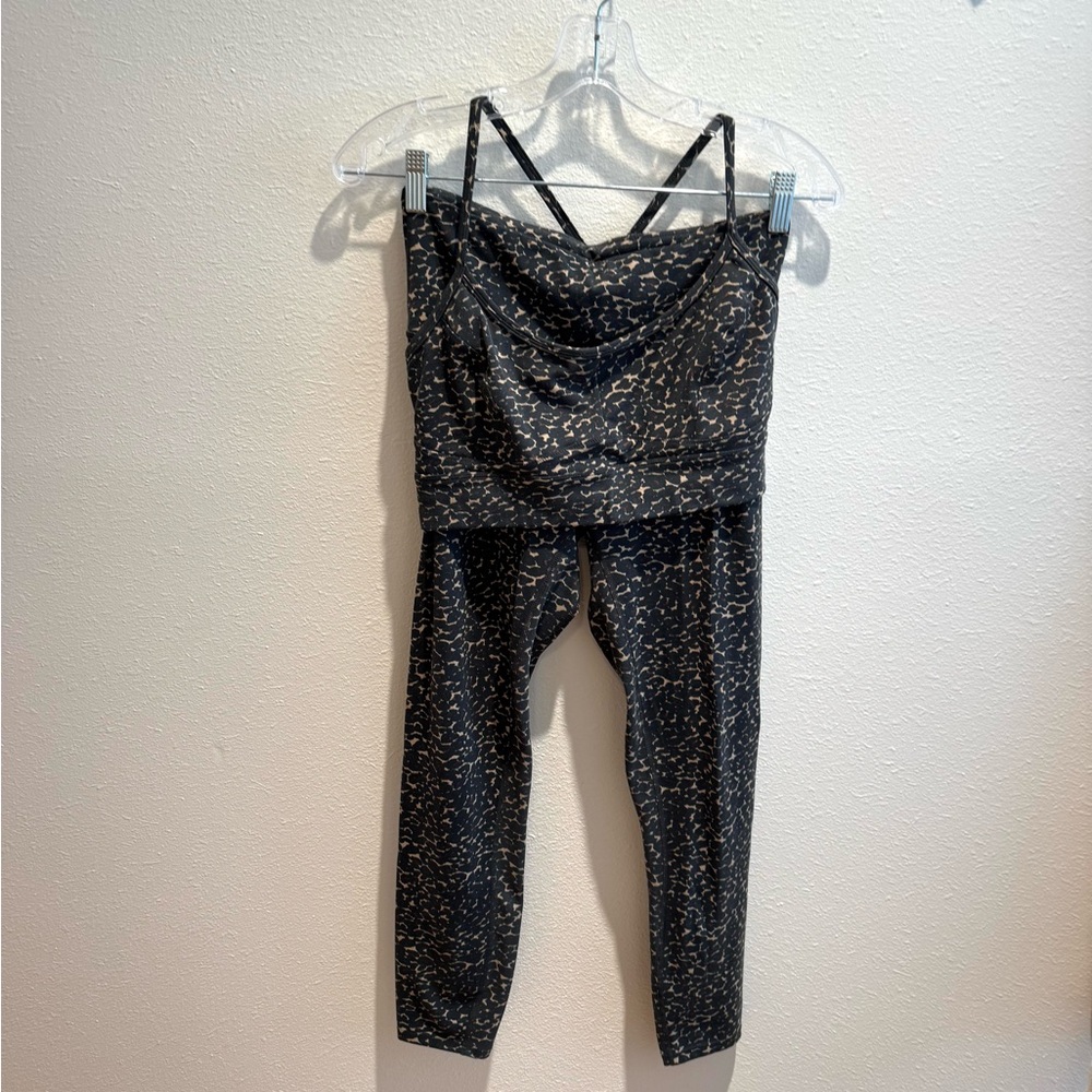 VARLEY Leopard Print Sports Bra & Leggings Set